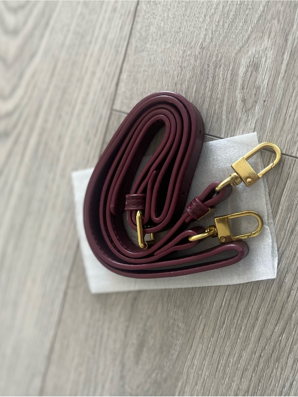 Zara Burgundy Leather Strap with Gold Hardware